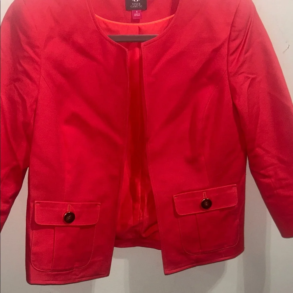 Vince Camuto Vibrant Red Blazer - Picture 3 of 9